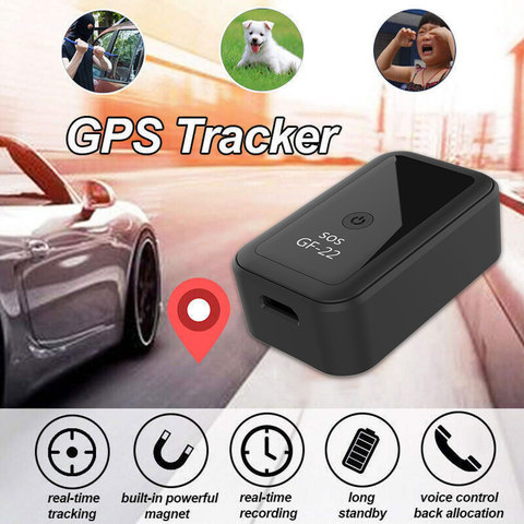 Localizador GPS GF22 Mini para coche, dispositivo magnético antipérdida con Control de voz en tiempo Real, Localizador de seguimiento automático ► Foto 1/6