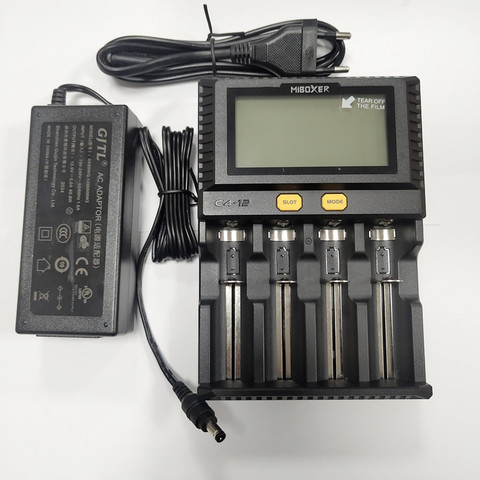 Miboxer-Batería Inteligente C4-12, cargador con 4 ranuras, pantalla LCD 3.0A/ranura total 12A para Li-ion/IMR/INR/ICR/Ni enchufe de la UE, 18650, 14500, 26650 ► Foto 1/5