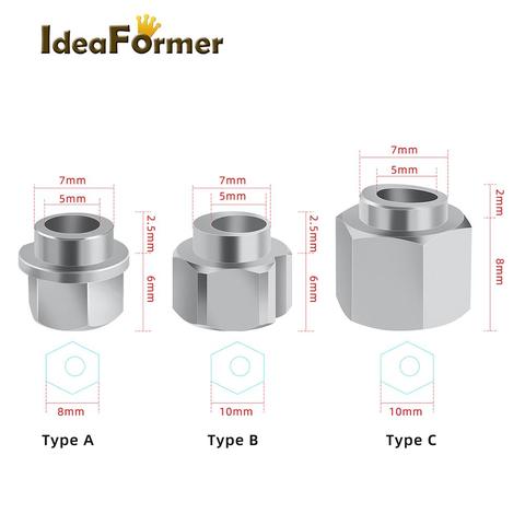 Openbuilds-espaciador excéntrico para impresora 3D, tuerca de tornillo de aislamiento de columna excéntrica con ranura en V de acero inoxidable Bore5MM, 5/10 Uds. ► Foto 1/6