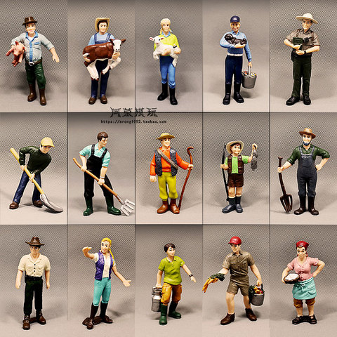 Figuras en miniatura para granja, accesorios, modelo de muñeco de simulación, granja, mujer, avistador, Ranger, Pastor, juguete ► Foto 1/5
