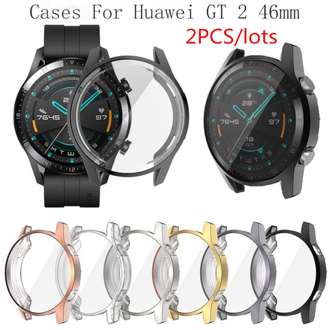 Funda protectora suave para Huawei Watch GT2, 46mm, parachoques de TPU para reloj GT 2 Pro Honor Magic 2 46mm, accesorios de marco, 2 uds. ► Foto 1/6