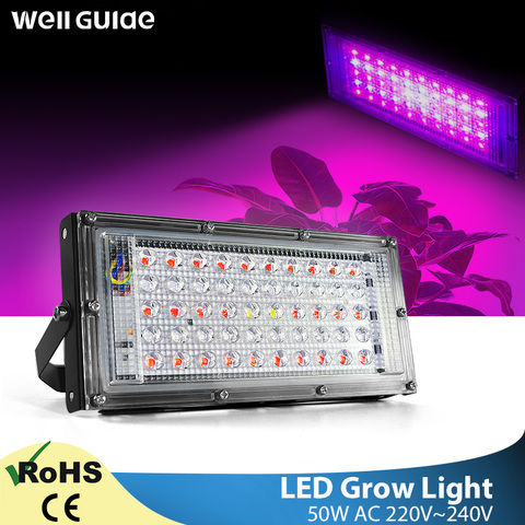 Luz LED para cultivo de plantas, 50W, CA de 220V, lámpara LED para plantas, foco para invernadero, luz para crecimiento hidropónico ► Foto 1/6