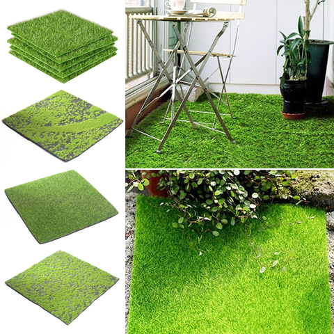 Alfombra de césped Artificial, césped de plástico sintético, decoración en miniatura para jardín, casa de muñecas, bricolaje ► Foto 1/6