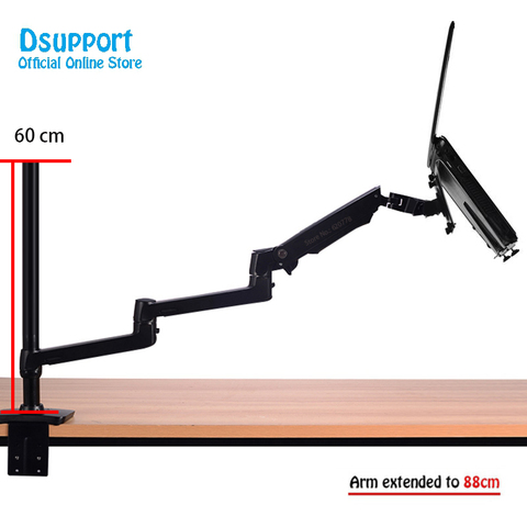 Montaje de escritorio de aleación de aluminio, brazo ultralargo, doble uso, soporte para Monitor de ordenador portátil/tableta, soporte de movimiento completo para Notebook ► Foto 1/6