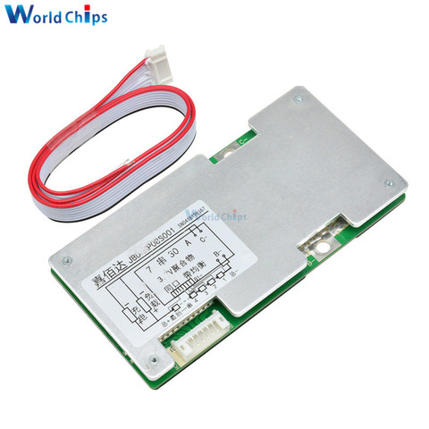 S 7S 24V 30A 40A 60A Placa de protección de batería de litio inversor de alta corriente equilibrio circuitos 7 celular Lipo Li-Ion paquetes BMS PCB PCM ► Foto 1/6