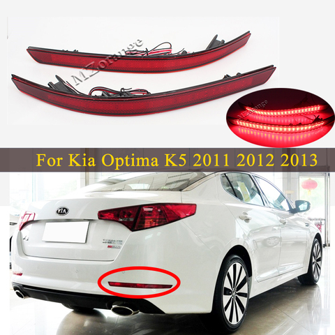 Reflector de parachoques LED para coche, luz de freno trasero, lámpara de señal de giro de parada trasera, para Kia Optima K5 2011 2012 2013, 1 par ► Foto 1/6