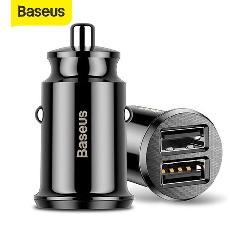 Baseus-cargador de coche 3.1A, Mini adaptador de cargador de telefono de coche USB Dual de carga rápida en coche para teléfono móvil, tableta, función GPS ► Foto 1/6