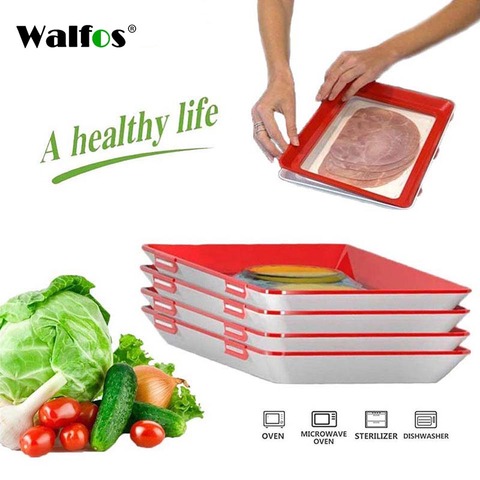 Walfos-bandeja creativa para conservación de alimentos, bandeja apilable para alimentos frescos, bandeja mágica elástica, contenedor de almacenamiento de alimentos reutilizable ► Foto 1/6