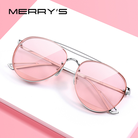 MERRYS-gafas de sol ovaladas para mujer, montura sin montura, de lujo, a la moda, protección UV400, S8096N ► Foto 1/6