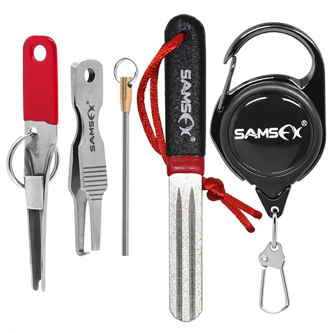 SAMSFX-herramienta para atar nudos, afilador de anzuelos, abridor de anillos divididos y ayuda de cebo superior ► Foto 1/6