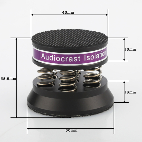 Altavoces de resorte de aluminio negro de alta calidad Audiocrast, soportes para aislamiento para amplificador/altavoz/tocadiscos/reproductor HiFi, 4 Uds. ► Foto 1/6