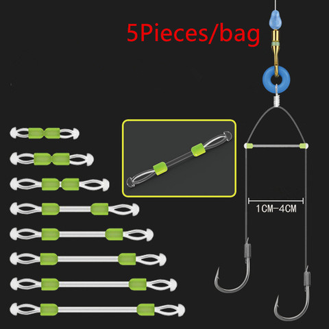 5 uds doble ganchos de pesca dispositivo Contactor, líneas de pesca espacio bifurcación ocho tipo Space Bean pesca herramienta gadget ► Foto 1/4