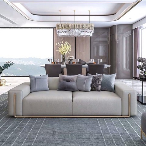 Sofá ligero y moderno de tela, conjunto de sofás sencillos de lujo para apartamento pequeño, sala de estar ► Foto 1/4