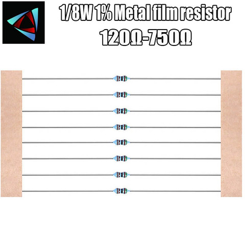 Resistor de película metálica, 100 Uds., 1/8W, 1%, 120R, 130, 150, 180, 200, 220, 240, 270, 300, 330, 360, 390, 430, 470 ohm ► Foto 1/1