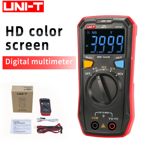 UNI-T-pantalla a color UT123 de alta definición, multímetro digital de Rango automático, retención de datos, voltímetro AC y DC ► Foto 1/6