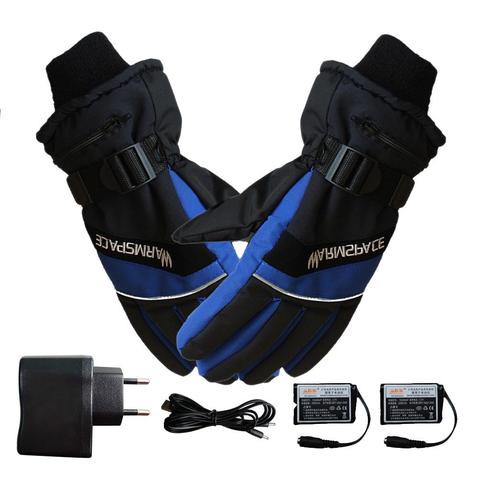 Guantes de invierno para esquiar al aire libre, calentador de manos eléctrico con USB, batería recargable de 4000mAh, guantes para motocicleta ciclismo ► Foto 1/6