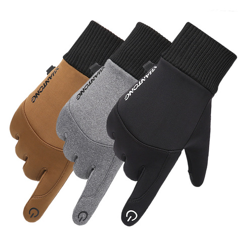 Guantes de invierno para deportes al aire libre para hombre y mujer, resistentes al viento, con pantalla táctil, para conducir, moto, esquí, impermeables, antideslizantes, de forro polar cálido ► Foto 1/6