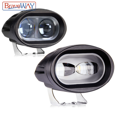 BraveWay-faros LED para motocicleta, barra de luz antiniebla para coche, camión, remolque, SUV, ATV, todoterreno, 12V, 24V ► Foto 1/6