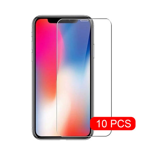 Protector de vidrio templado para pantalla de móvil, película protectora de vidrio para iPhone X XS MAX XR 4 4s 5 5s SE 5c 6 6s 7 8 Plus X 11 12Pro ► Foto 1/6