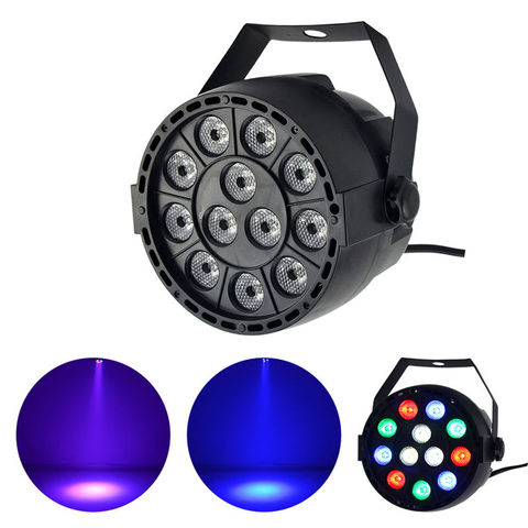 Miniluz LED portátil para pista de baile, reflector plano de 12W, DMX, Bola de discoteca, lámpara RGBW, iluminación estroboscópica para Fiesta de DJ, espectáculos y escenarios ► Foto 1/6