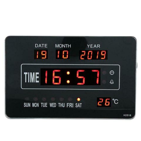 Nuevo calendario para colgar en la pared, reloj con calendario Digital, pantalla LED grande con pantalla de temperatura en tiempo Real para decoración del hogar ► Foto 1/6