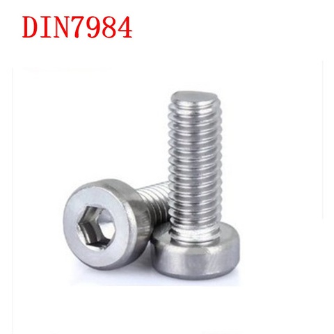 DIN7984-m5 M3 M4 m6 M8 de acero inoxidable, 5-50 Uds., modelo de cabeza fina y corta, tornillos, bricolaje ► Foto 1/6