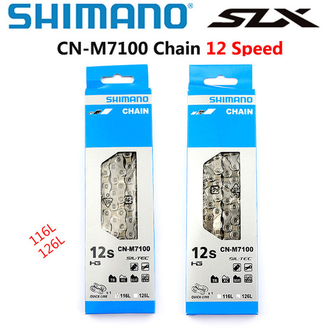 Shimano-Cadena de 12 velocidades SLX CN M7100, con enlace rápido, 116L, 120L, 126L, MTB, 12 S ► Foto 1/4