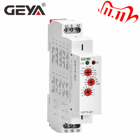 Relé Temporizador multifunción GEYA 12V 24V 220v-ajustable 10 funciones y 10 intervalos con certificado CE CB ► Foto 1/6