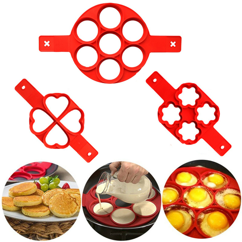 Molde de silicona con 4 orificios para hacer tortitas para niños, utensilios de cocina para hornear, molde para hornear ► Foto 1/6