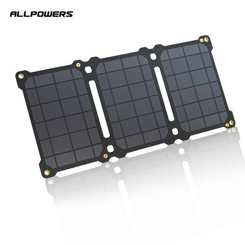 ALLPOWERS-Panel Solar portátil de 5V, 21W, Banco de energía para teléfono móvil, Cargador USB, celdas solares plegables para acampada al aire libre, cargador de batería ► Foto 1/6