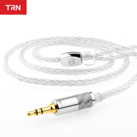 TRN-Cable de plata pura T3 de 8 núcleos, conector MMCX/2PIN de 2,5/3,5 MM, Cable actualizado tipo C para TRN V90 V80 V10 BA5 ST1VX M10 ► Foto 1/6