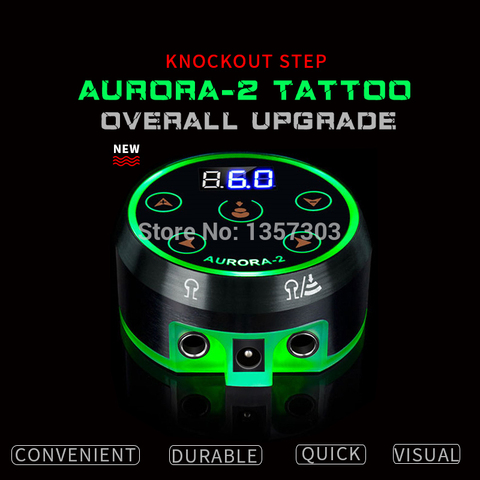 2017 Nuevo Mini crítica AURORA pantalla LCD tatuaje fuente de alimentación con adaptador de corriente para bobina y Rotary máquinas de tatuaje ► Foto 1/6