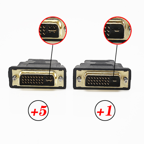 Adaptador DVI macho a HDMI hembra, DVI (24 + 1) a conector DVI macho a HDMI hembra, adaptador DVI (24 + 5) a HDMI compatible ► Foto 1/6