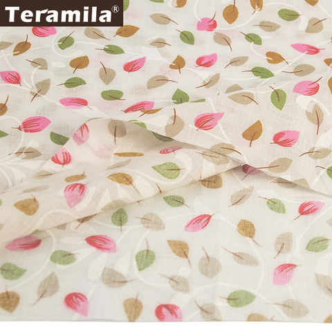 Teramila-100% de tela de algodón con diseños de hojas encantadoras, tela de costura, para trabajo artístico, Patchwork, bricolaje ► Foto 1/6