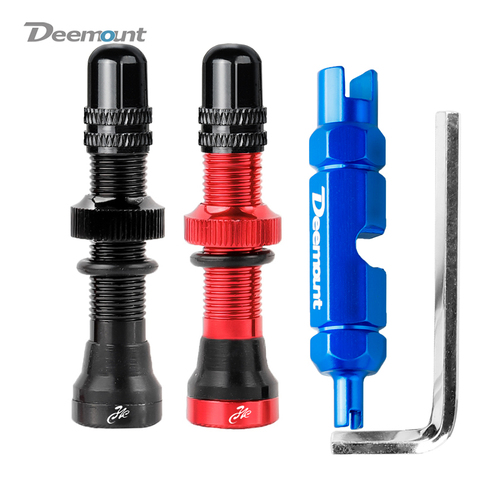 Deemount-Válvulas para bicicleta Schrader A/V, 2 uds., 40mm, CNC, pezón anodizado mecanizado para llantas de neumático sin cámara de bicicleta de montaña o carretera ► Foto 1/6