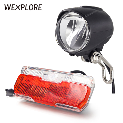 WEXPLORE Ebike juego de Luz delantera y trasera de luz para 24V 36V 48V Ebike controlador E Bike lámpara Led accesorios de luz de bicicleta eléctrica ► Foto 1/6