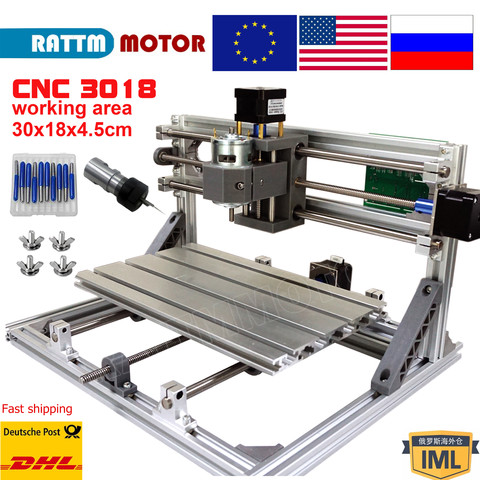 Mini máquina enrutadora láser CNC de controlador GRBL, 3018, 3 ejes, Pcb, Pvc, máquina de grabado para carpintería ► Foto 1/6