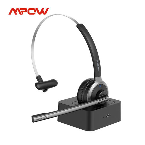 Mpow-auriculares inalámbricos M5 Pro con Bluetooth V5.0, dispositivo de audio con cancelación de ruido, micrófono, Base de carga para PC, portátil, oficina, Skype ► Foto 1/6