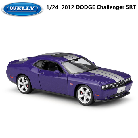 WELLY-Coche de juguete de aleación de Metal para niños, modelo de simulación, escala 1:24, DODGE Challenger SRT, 2012 ► Foto 1/5