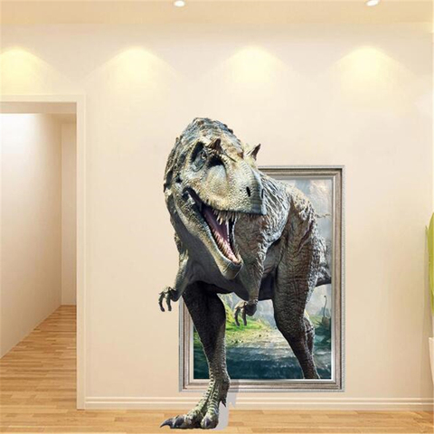 3D antiguo vinilo pared dinosaurio dormitorio decoración del hogar período Jurásico animal póster de película para pared pegatinas para habitaciones de niños ► Foto 1/5