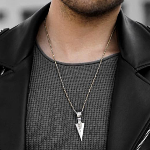 Mcllroy-collares de triángulo geométricos para hombre, colgantes de oro y acero inoxidable, joyería ► Foto 1/6