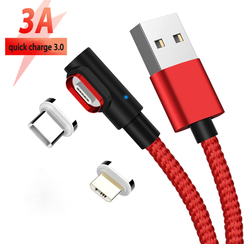 Cable magnético tipo C 3A, microusb de carga rápida, datos, Android, para Samsung A50, S20 Plus, Xiaomi Mi Note 10 Pro, Usb magnético C ► Foto 1/6