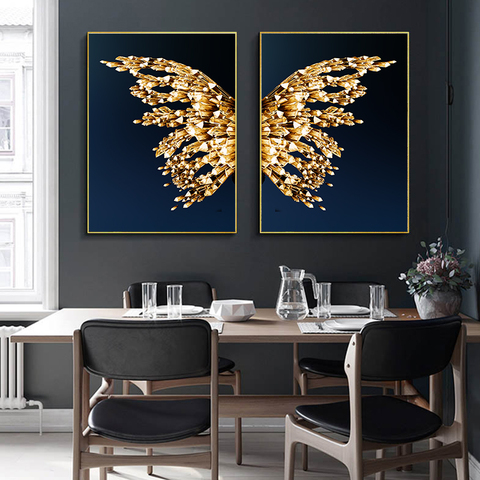 Las alas de la mariposa, lienzo abstracto escandinavo pared arte cartel impresión minimalista nórdico cuadro decorativo Decoración Para sala de estar ► Foto 1/6