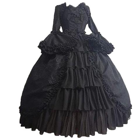 Vestido de señora Retro con cuello cuadrado, cintura ajustada, vestido Medieval con lazo, disfraz de fiesta de Cosplay, gran oferta, 80% ► Foto 1/6