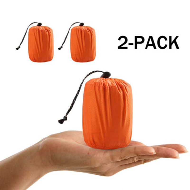 2 piezas al aire libre bolsa de dormir de emergencia térmica Camping supervivencia bolsas de viaje impermeable de invierno otoño Picnic Pad Anti-frío ► Foto 1/6