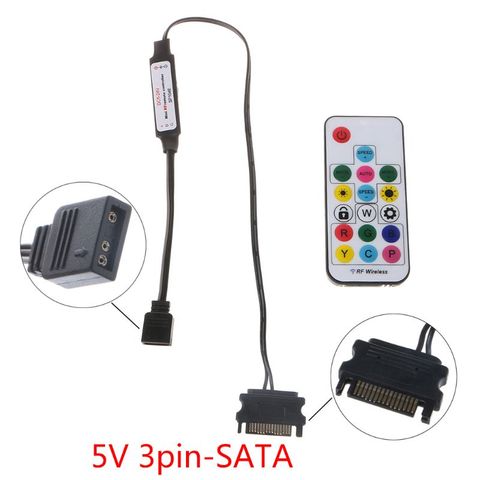 Mando inalámbrico de radiofrecuencia RGB para carcasa con luz LED de 3 pines 5V o 4 pines 12V RGB para AURA SYNC fuente de alimentación C26 ► Foto 1/6