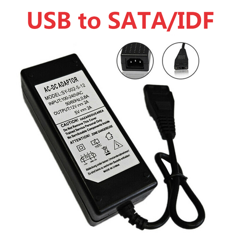 Gran calidad, 12 V/5 V, 2,5 a, USB a IDE/SATA, adaptador de fuente de alimentación, disco duro/HDD/CD-ROM AC DC ► Foto 1/6