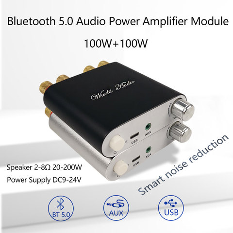 ZK-1002D Bluetooth 5,0 estéreo inalámbrico Amplificador de potencia de Audio de TPA3116D2 100W + 100W Amplificador de coche Amplificador casa teatro AUX USB ► Foto 1/6