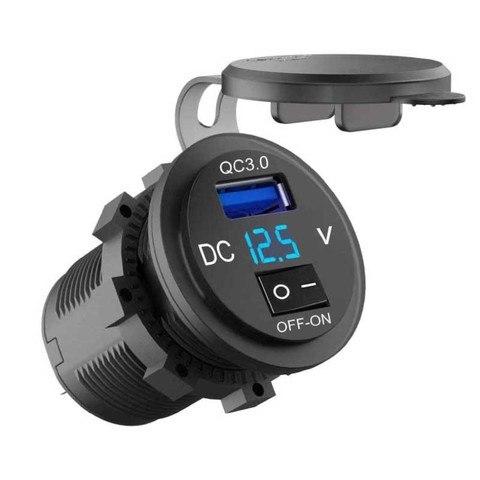 Enchufe cargador Dual USB QC3.0 de 12V/24V a prueba de agua, Cargador de Coche Rápido USB Dual, adaptador de corriente para coche, barco, motocicleta, 5 ► Foto 1/6