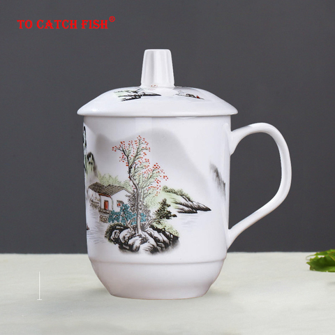 Taza de cerámica de estilo chino, vaso de limón y jugo de leche Retro con personalidad, taza para té y café, artículos para el hogar y la Oficina, regalo único ► Foto 1/6